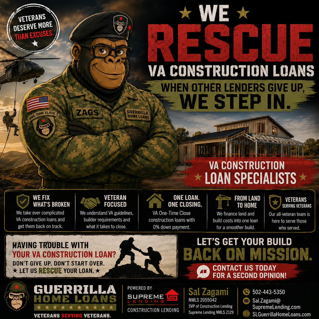 We rescue va construction loans